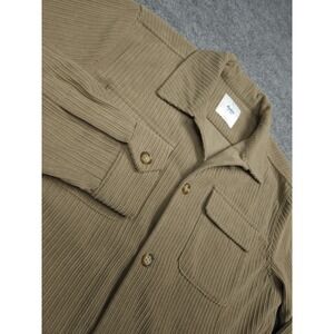 KATIN Corudroy Jacket Shacket Men's Medium Beige Plckets Mid-Weight